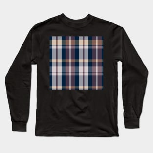 Autumn Aesthetic  Aillith 1 Hand Drawn Textured Plaid Pattern Long Sleeve T-Shirt